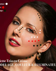 Zones d'application de la palette trio en crème ARTIST