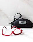 Image des deux lunettes ARTIST rouge et noire