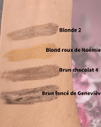 échantillon des couleurs du fixateur à sourcils sur un bras